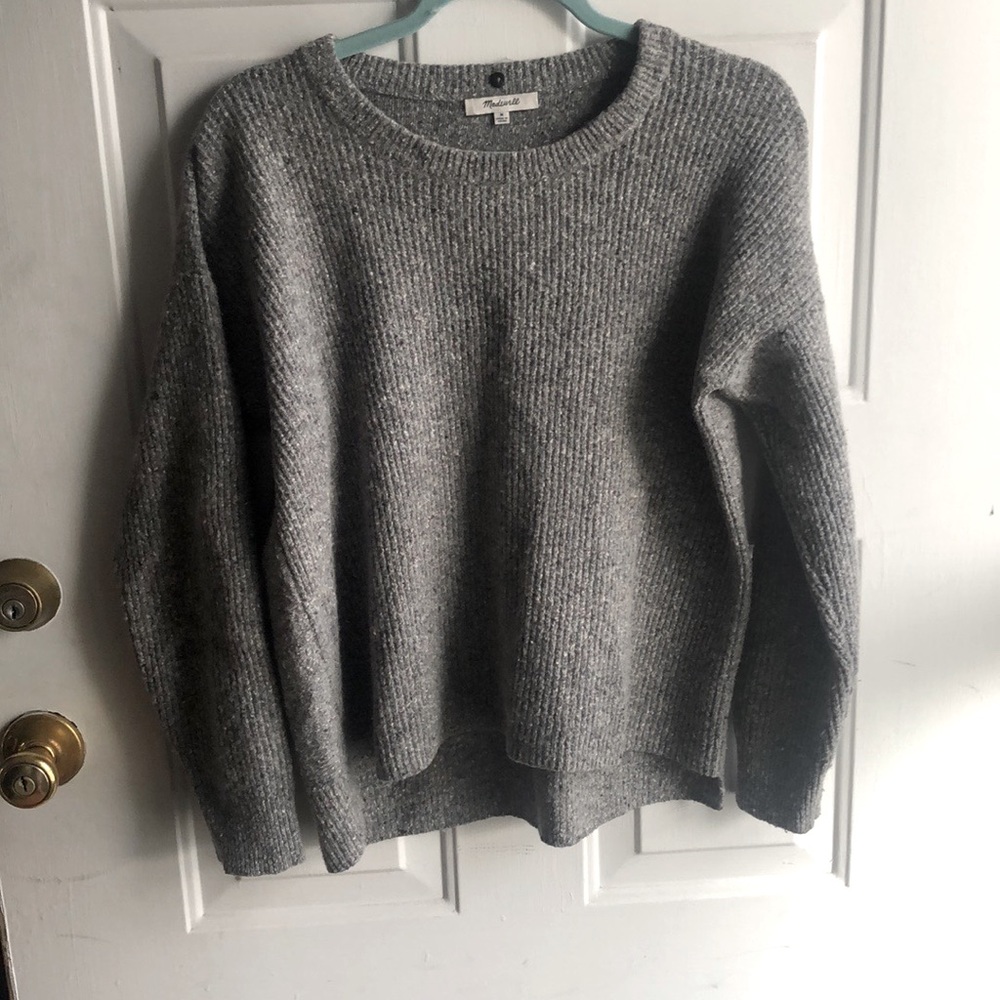 Madewell Gray Wool Sweater sz M Textured Knit